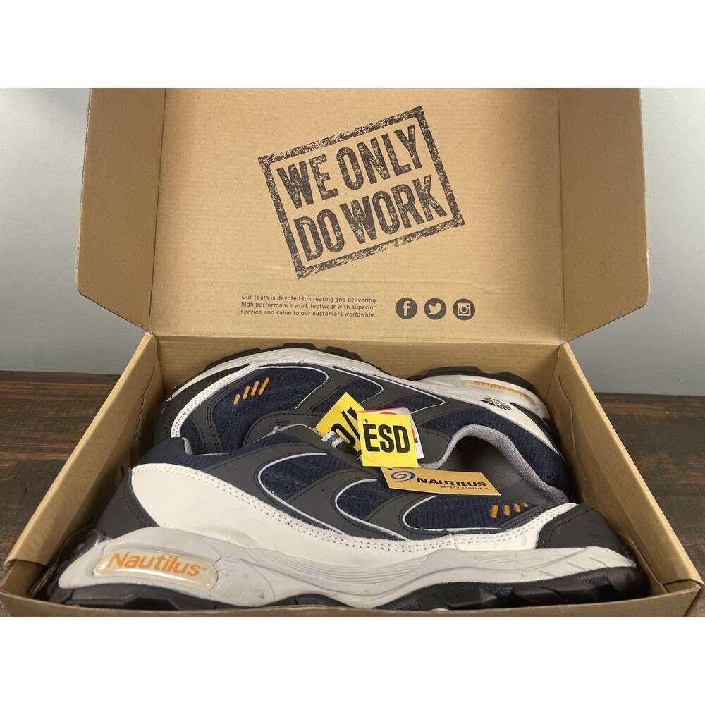 Nautilus N1326 Men’s Steel Toe ESD Work Shoes Size 12 Medium – Navy/Gray New - Picture 11 of 12